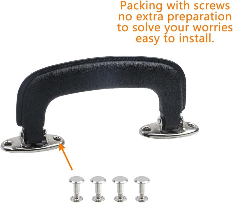Geesatis 2 Pcs Luggage Handles Plastic Pull Handles for Suitcase Luggage Trunk Guitar Musical Box Handles Accessories, with Mounting Screw, Black - Image 4